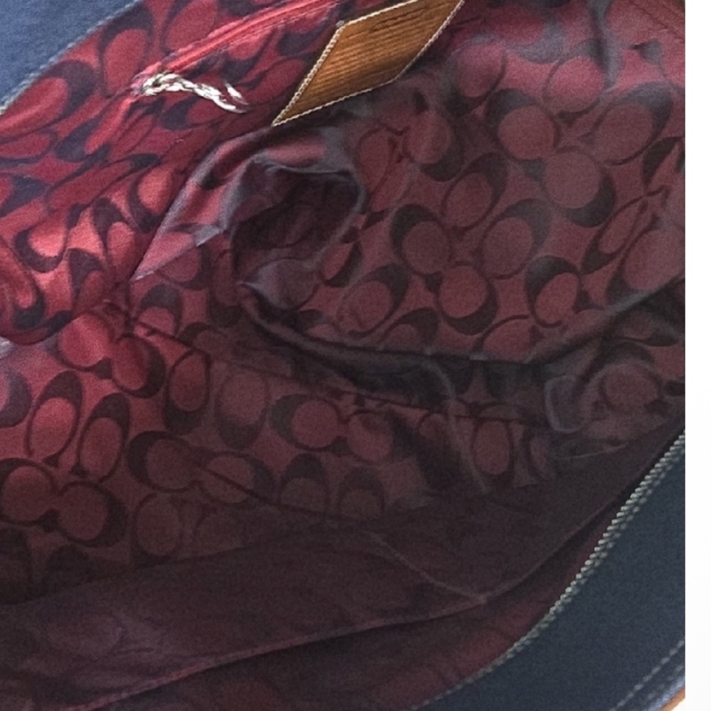 Coach Denim Weekender Tote Bag Cherry Coke lining Vintage Y2K C04K-5436 RARE - Picture 13 of 16